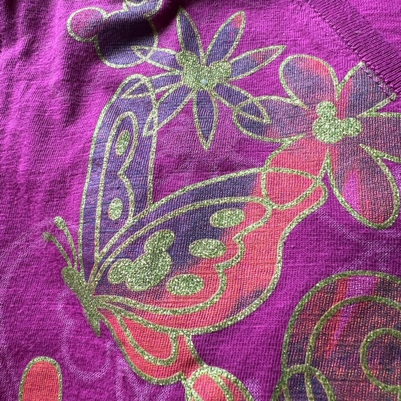 Disney Parks Mickey & Minnie Floral Tee Shirt Embroidered Beaded XL - Picture 7 of 9